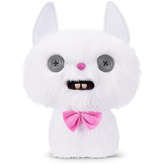 Fuggler Alley Cats 9-Inch Plush Toy (Cheezee) White by ZURU ?C Funny Ugly Monster Stuffed Animal with Human-Like Teeth. Collectible Plush for Kids. Tweens. Teens. Adults & Cat-Loving Weirdos