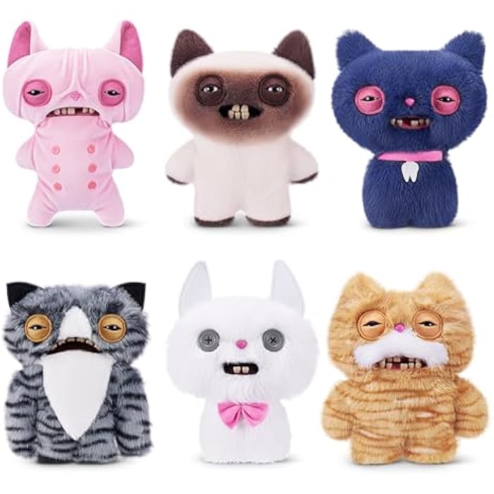 Fuggler Alley Cats 9-Inch Plush Toy (Cheezee) White by ZURU ?C Funny Ugly Monster Stuffed Animal with Human-Like Teeth. Collectible Plush for Kids. Tweens. Teens. Adults & Cat-Loving Weirdos - Image 2