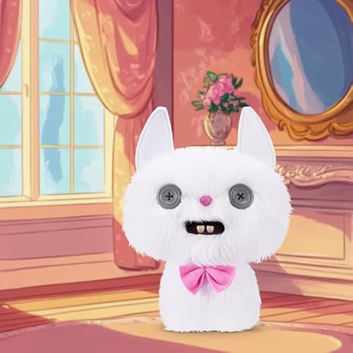 Fuggler Alley Cats 9-Inch Plush Toy (Cheezee) White by ZURU ?C Funny Ugly Monster Stuffed Animal with Human-Like Teeth. Collectible Plush for Kids. Tweens. Teens. Adults & Cat-Loving Weirdos - Image 3