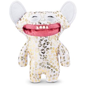 Fuggler Gold Fuggs by ZURU Funny Ugly Monster. Plush. Collectible. Toy (Grin Grin - Leopard Fleece with Gold foil Print)