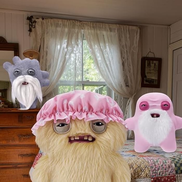 Fuggler Old Fogies 9-Inch Plush Toy (Gabby Gibbler) by ZURU ?C Funny Ugly Monster Stuffed Animal with Human-Like Teeth. Collectible Plush for Kids. Tweens. Teens. Adults & Weird Toy Lovers - Image 4