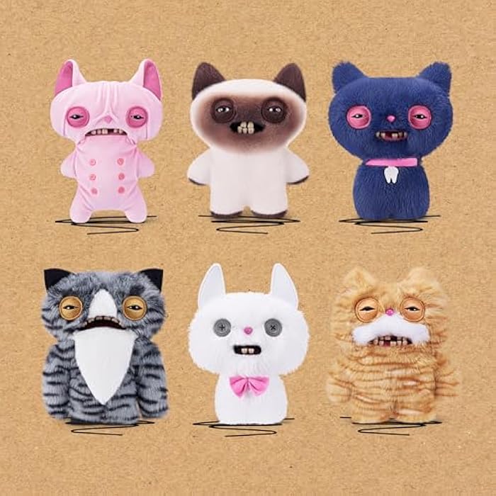 Fuggler Alley Cats 9-Inch Plush Toy (Cheezee) White by ZURU ?C Funny Ugly Monster Stuffed Animal with Human-Like Teeth. Collectible Plush for Kids. Tweens. Teens. Adults & Cat-Loving Weirdos - Image 5